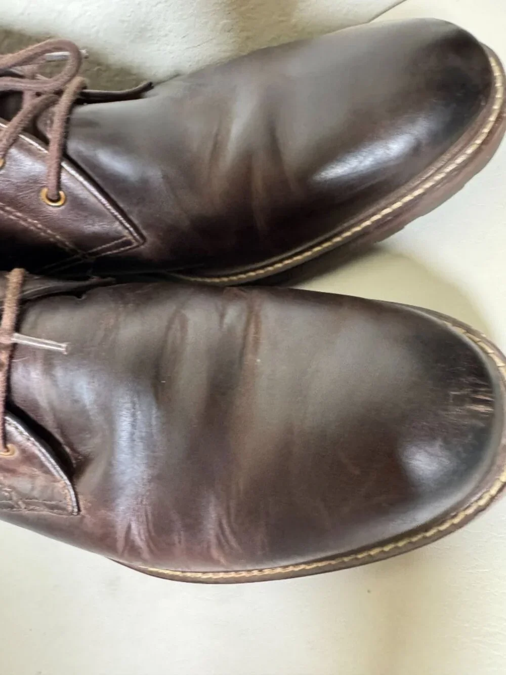 Florsheim Mens Brown Leather Chukka Boots Size 10.5 3E Wide Lace up Classic